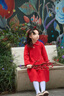 巴拉巴拉童装女童新中式针织连衣裙2025款春装红色百褶公主拜年服裙子纯棉 中国红60611 130 实拍图