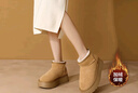 拉夏贝尔（La Chapelle）雪地靴女冬季保暖加绒棉鞋百搭加厚短靴女-0835 驼色-热销款 38 实拍图