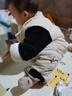 宜爽儿新生婴儿衣服秋冬季装连体衣宝宝加厚套装棉衣外出抱衣冬装0一3月 杏色熊猫 100cm 实拍图