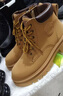 帕拉丁（PALLADIUM）新款保暖大黄靴子男休闲户外真皮马丁靴百搭高帮鞋男女同款工装靴 琥珀黄 37 实拍图