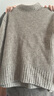 无印良品（MUJI）女式 含牦牛绒羊毛棱纹编织 高圆领宽版毛衣 长袖针织衫 深咖啡色 M -L （165/88A） 实拍图