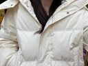 三彩【宋轶同款】冬款短款羽绒服立领白鸭绒面包服保暖外套女 云朵白 S 实拍图