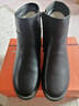 强人羊毛保暖女靴头层牛皮简冬季皮靴平底女棉靴 JDC111203 黑色 40 实拍图