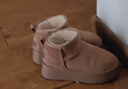 大东雪地靴2025冬季新款时尚保暖长毛绒里短靴厚底增高棉鞋1206 棕色 【长绒毛保暖内里4cm厚底】 36 实拍图
