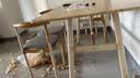 全品屋餐桌椅组合家用饭桌子小户型简约公寓快餐出租商用长方形电脑桌 原木色 140cm 【宽80CM】一桌二椅 实拍图