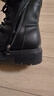 达芙妮黑色马丁靴女款2025秋冬季加绒皮靴厚底英伦风增高靴子短靴 实拍图