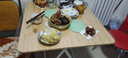 麦芽图图可折叠餐桌小户型家用简易饭桌吃饭桌子出租房屋户外便携桌椅组合 【推荐】原木80*80*74 实拍图