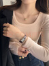 浪莎方领打底衫女25秋冬新品加厚磨绒螺纹长袖修身抑菌防螨内搭上衣 实拍图