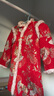 罗蒙女童红色旗袍加绒新年拜年服连衣裙新中式儿童过年演出服 红色130 实拍图