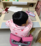 光明园迪（GMYD） 儿童学习桌椅套装可升降学生书桌健康多功能写字桌诚者F120 诚者F120珊瑚粉+A6-2卡其+粉椅套 实拍图