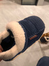 牧童儿童棉拖鞋男冬加绒保暖家居鞋室内软底亲子包跟棉鞋女 浆果蓝200 实拍图