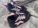 卡特兔童鞋儿童运动鞋男童跑步鞋秋季旋钮鞋防滑女童老爹鞋校园篮球鞋子 黑粉翅膀 28 内长17.5cm 脚长16.3-16.9 实拍图