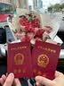 东之天地白色新娘头纱领证结婚登记拍照仪式感新人婚礼庆祝摆拍喜字道具 领证拍照道具6件套 实拍图