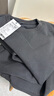 JEANSWEST LIFE真维斯加绒卫衣男秋冬季加厚保暖外套三角设计重磅灰色圆领上衣 实拍图
