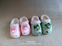 儿童棉拖鞋冬季加绒加厚可拆卸脚套防水防滑儿童男女可爱棉拖鞋 绿色【恐龙】 28.5 内长17cm，尺码偏小 实拍图