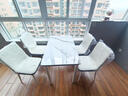 采葛轻奢钢化玻璃餐桌椅组合简约小户型家用吃饭桌子现代客餐厅出租屋 白玻黑面白架配4把白灰软椅 100厘米 长100宽60高75 实拍图