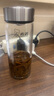 希诺（HEENOOR）希诺单层玻璃杯带盖茶水杯水晶杯便携杯随手杯XN-6015 6016 6017 XN-6016L-400毫升+杯套杯刷 280-650ml 实拍图