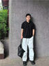 真维斯（Jeanswest）Polo衫男夏季简约休闲透气短袖男士时尚百搭商务t恤潮流宽松上衣 【7A抗菌】雾霾蓝(快乐柯基胸标) XL /180(体重140-160斤左右) 实拍图