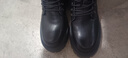 井迈【牛皮】马丁靴男中帮英伦秋冬款增高黑色高帮皮鞋机车工装短靴子 黑色高帮拉链【加绒款】 44 码（=运动鞋45） 实拍图