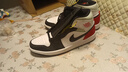 Jordan篮球鞋男子AJ 1乔丹JORDAN 1中帮运动鞋852542-100白黑44.5 实拍图