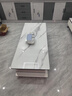宜造（YIZAO）电视柜落地一体靠墙客厅轻奢高级感家用小户型伸缩茶几电视柜组合 【钢化玻璃茶几】白纹理120CM 自主安装 实拍图