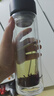 天喜（TIANXI） 水杯玻璃杯大容量杯子家用便携男女办公泡茶杯随手茶水分离杯 黑色420ml+杯刷+杯套 实拍图