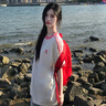 骆驼（CAMEL）夏日纯棉T神男女宽松圆领短袖上衣T恤 C35BAXLN056A 樱桃粉 L 实拍图