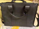 COWLEY KELLER商务公文包男士手提包头层牛皮大容量电脑包时尚通勤单肩包斜挎包 黑色【有侧袋】 小号14寸 37*12*26cm 实拍图