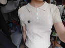 柯兰娜肌理设计感2025年新款夏季时尚polo领针织小衫短袖t恤女短款上衣 杏色短袖 均码 【建议80-120斤】 实拍图