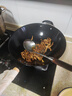 膳福记（shanfuji）传统老式生铁锅炒锅无涂层不粘锅农村家用铸铁平底燃气灶炒菜锅具 34圆底+锅盖（送开锅服务） 34cm 实拍图
