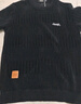 吉普（JEEP）毛衣男秋冬季加绒加厚保暖针织衫男士圆领衣服男装 黑色加绒 XL  实拍图