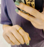 庆怡999足金满天星黄金戒指女款 素圈尾戒指环磨砂金戒送女友礼物 15圈号 金约1.05g-1.15g 实拍图