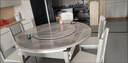 初屋 餐桌 岩板餐桌椅组合现代简约伸缩折叠圆桌家用小户型实木饭桌子 全白色-雪山白岩板-实木椅子 1.5m 一桌六椅 实拍图