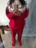 ubras虞书欣同款泡泡绒菱形纹提花本命年长袖长裤套装男情侣款睡衣女 虞书欣同款-北极熊-丝绒红色 2XL 实拍图