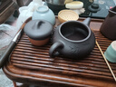 古悦堂  宜兴全手工刻字紫砂壶大茶壶 老紫泥汉棠石瓢壶375CC 实拍图