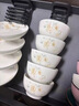 琉皓景德镇釉下彩陶瓷碗饭碗健康中式小清新可微波餐具加厚防烫米饭碗 10碗10盘(5碗+8盘) 实拍图