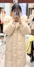 茵曼（INMAN）2025秋冬女装新款高充绒量白鸭绒连帽毛领羽绒服长款外套大衣上衣 暖杏色 S 实拍图