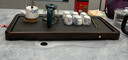 金镶玉 花梨木茶盘茶托 乌金石家用实木石头茶台排水式茶具盘64*30*4 花梨富贵简约茶盘-新款 实拍图