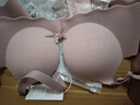 俏曼芬小胸聚拢内衣女无痕收副乳调整型无钢圈加厚上托显大胸罩少女文胸 豆沙粉套装（配内裤） M 34/75(AB通杯厚约3CM) 实拍图