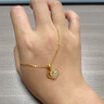 中国黄金（CHINA GOLD）爱心黄金项链女金镶玉和田玉金吊坠七夕情人节礼物送女友生日老婆 足金玉见你吊坠【赠黄银链】京速达 实拍图