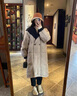 册裁（CECAI）针织拼接冬季羽绒服女中长款过膝加厚2025新款韩版连帽宽松外套女 卡其 S 建议90斤-110斤 实拍图