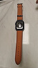 istrap苹果手表表带真皮爱马仕同款牛皮适用apple watch表带S10/9/8/7/6/5/SE男女士iWatch ultra2手表带 黑色黑线丨银色配件 44/45/46MM表盘【适用Wat 实拍图
