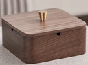 初心胡桃木烟灰缸防飞灰带盖高颜值高端大气上档次家用办公室创意烟缸 方形烟灰缸(胡桃木+不锈钢) 实拍图