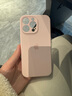 适用原装苹果15promax手机壳液态硅胶iphone14promax新款男女13 精孔*粉白色 iPhone 15 Pro Max 实拍图