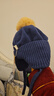 MINI TUTUYA宝宝帽子秋冬季护耳帽围脖6个月-4岁婴儿针织帽保暖2岁儿童毛线帽 牛仔兰（加绒内里） 大码：单帽46-54cm建议1-4岁 实拍图