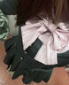 皓娥 早秋假两件长袖连衣裙女学院风撞色拼接甜美蝴蝶结短裙收腰显瘦 假两件连衣裙-黑/粉领 M 含腰带领结 建议95-110斤 实拍图