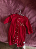 婧麒宝宝拜年服连体衣服冬装夹棉百日宴满月红色新生婴儿过年 平安喜乐【四季款】 66cm 实拍图
