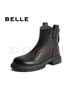 百丽（Belle）舒适瘦瘦休闲靴女2025冬新款商场同款羊皮复古靴B7E1DDD5 黑色-单里 39 (245mm) 实拍图