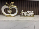 赟娅现代轻奢客厅玄关电视柜风生水起摆件高档酒柜装饰品乔迁新居礼品 白金-苹果大号+平安喜乐【白金】 实拍图