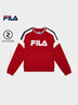FILA 斐乐官方女子套头卫衣冬季logo时尚休闲拼色针织内搭长袖上衣 妖艳红-WI M 实拍图
